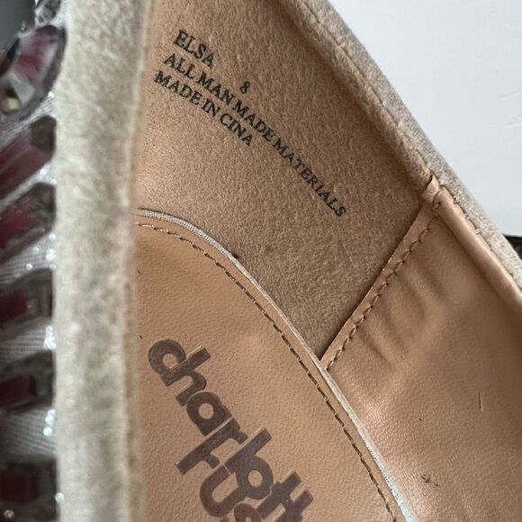 Charlotte Russe Elsa Heels Silver Studded Rhinestone Embellished 4.5 Heel Size 8 - Picture 11 of 14